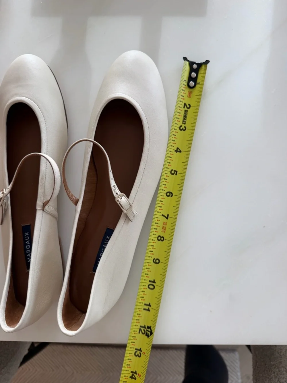 Margaux Cream Mary Jane Flats with Adjustable Strap (Never worn) - Picture 3 of 3